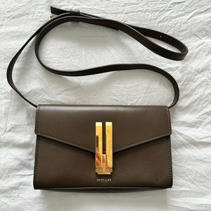DeMellier Olive Quebec Leather Crossbody Bag